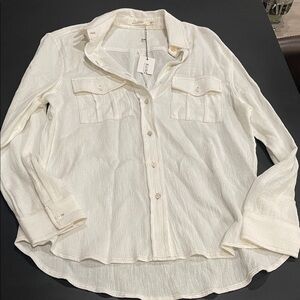 Ellison Cream Button-Up Blouse